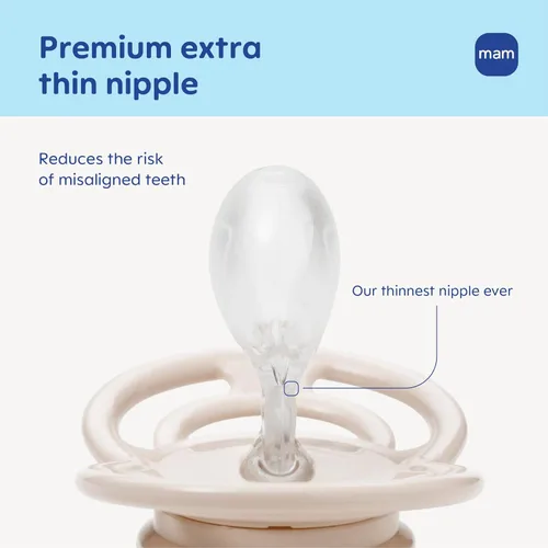 Miniatura 2 de MAM Perfect Night - Chupete para bebé, pezón patentado, brilla en la oscuridad, paquete de 2, para más de 16 meses, unisex Concha / algodón