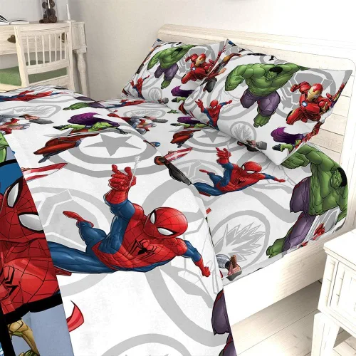 Miniatura 6 de Jay Franco Marvel Avengers Team - Juego de cama Full de 5 piezas - Incluye edredón y juego de sábanas - Poliéster súper suave resistente a la Azul