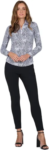 Miniatura 3 de IBKUL Athleisure Wear 48539 - Polo de manga larga con protección solar UPF 50+ Icefil Cooling Tech Alena Print ajustable