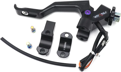 Miniatura 8 de Manillar negro de 0.866 in Ajuste izquierdo Palanca de embrague fácil de tirar compatible con Z900 CBR650R CB500X DUKE390 [P/N: XKMT-GZSP-SP-030-BK]