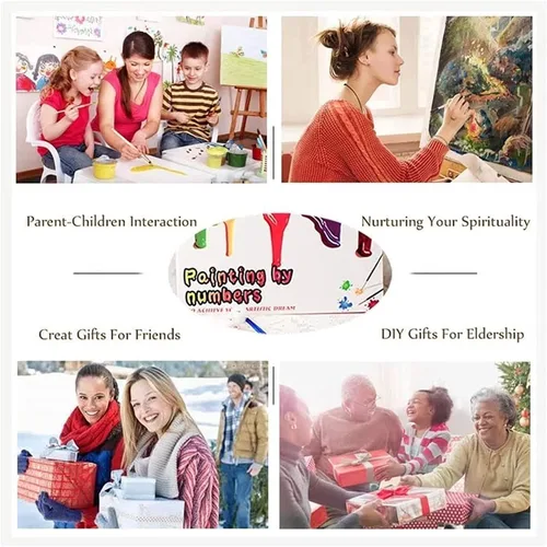 Miniatura 7 de Komking Kit de pintura de caballo por números para adultos y niños, kits de pintura por números en manualidades de lienzo, caballo de color 16 x 20