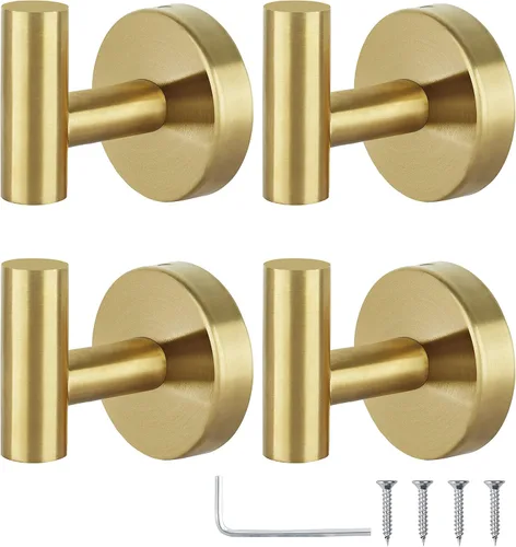 Miniatura 15 de Ganchos para toallas de baño, para bata de baño, gancho de pared negro mate, gancho de pared de acero inoxidable resistente para colgar puerta
