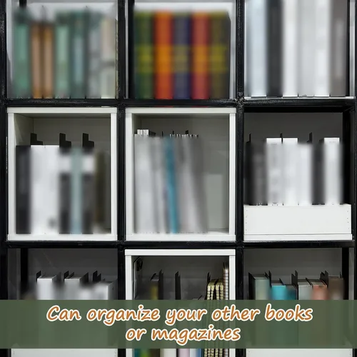 Miniatura 6 de Lewtemi 100 hojas divisores de cómics para tablas altas, separadores negros para cajas de cómics cortas o largas, cajas de almacenamiento de libros