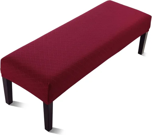 Miniatura 24 de Fuloon - Funda elástica de jacquard para banco de comedor, antipolvo, desmontable, funda para banco lavable, protector de cojín de asiento para Beige