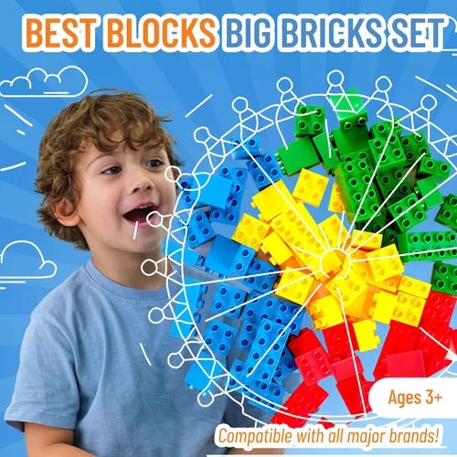 Miniatura 2 de Juego de bloques grandes, bloques de construcción grandes para edades de 3 años en adelante, 100% compatible con todas las principales marcas