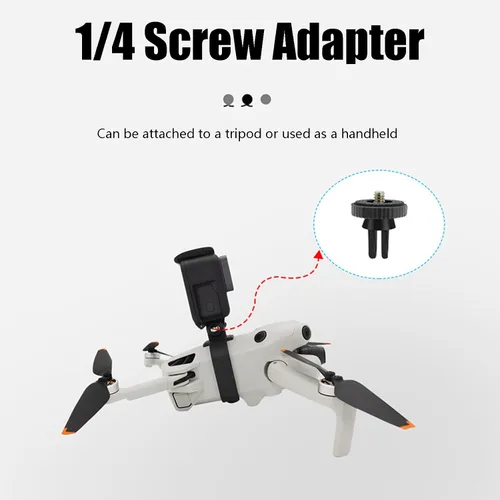 Miniatura 6 de Mini 4 Pro Drone Soporte de extensión para cámara de transporte superior con adaptador de montaje de trípode de tornillo de 1/4 compatible con DJI