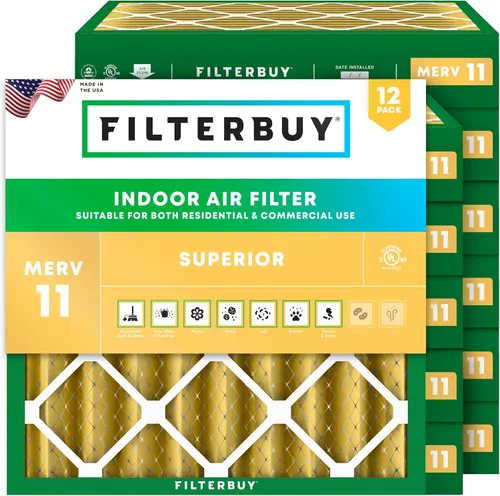 Miniatura 21 de Filterbuy Filtro de aire MERV 11 de 14 x 24 x 1 superior, defensa de mascotas y alergias (paquete de 12), filtros electrostáticos plisados