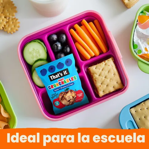 Miniatura 6 de That's it. Fruit Crunchables - Chips 100% de Manzana + Arándano, Paquete de 15 bocadillos saludables para niños a base de plantas, sin OGM, sin