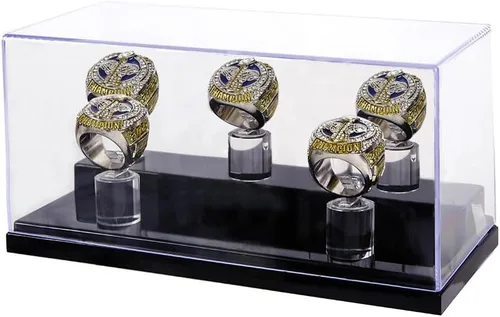 Vitrina de anillo de campeonato con 1 agujero de ranura, caja de exhibición para anillos de béisbol, caja para anillos de sóftbol, estuche para