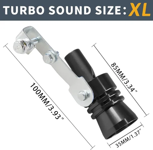 Miniatura 3 de Silbato de tubo de escape universal, negro, simulador de sonido turbo, silenciador de ruido, compatible con motocicleta, camión, autos, moto