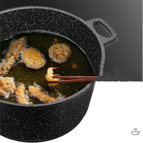 Miniatura 4 de Olla de sopa de piedra médica – Sartén antiadherente extra grande para el hogar, olla de sopa con tapa de vidrio, cacerola de dos manos, cocina