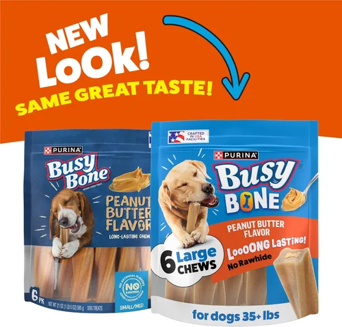 Miniatura 2 de Purina Busy Bone - Golosinas masticables para perros adultos, mantequilla de maní, bolsa de 6