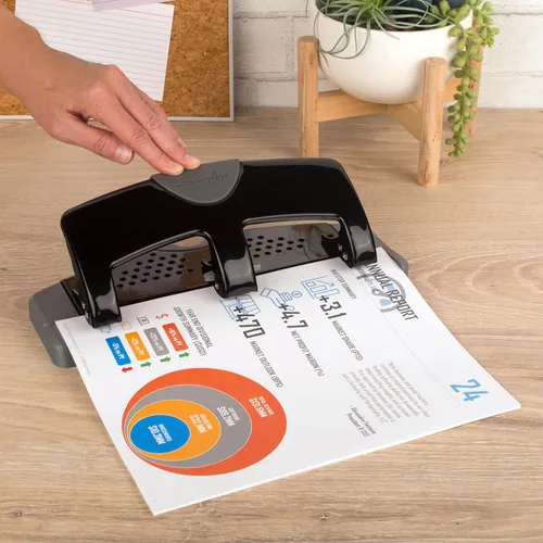 Miniatura 3 de Swingline Perforadora de 3 agujeros, capacidad para 20 hojas, perforadora de 3 anillos, perforadora de papel, SmartTouch de bajo esfuerzo, negro