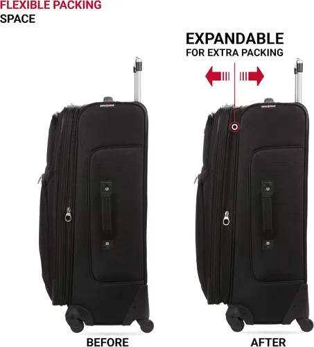 Miniatura 5 de SwissGear - Equipaje suave expandible Sion con ruedas, Negro