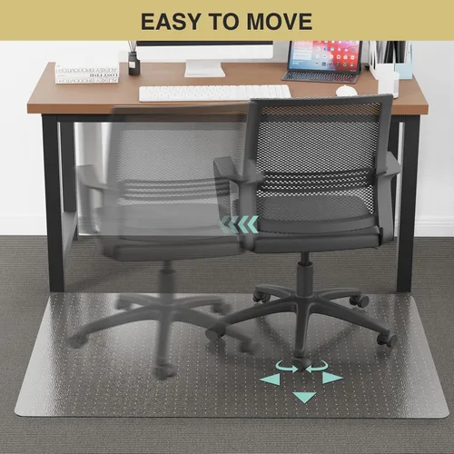 Miniatura 4 de Tapete de piso de alfombra de 36" x 48" para silla de oficina, tapete transparente para piso de silla de escritorio para alfombra de pelo