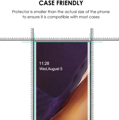 Miniatura 8 de Protector de pantalla para Galaxy Note 20 Ultra, vidrio templado UV [paquete de 3], cobertura completa de borde a borde, reparación de arañazos