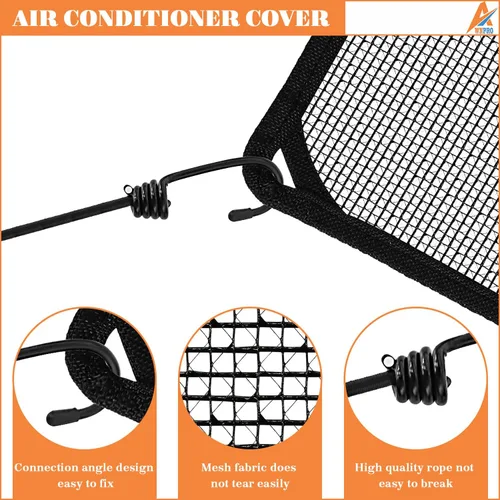 Miniatura 4 de Cubierta de malla superior de aire acondicionado de 32 x 32 pulgadas con cuerdas elásticas y protector de hojas