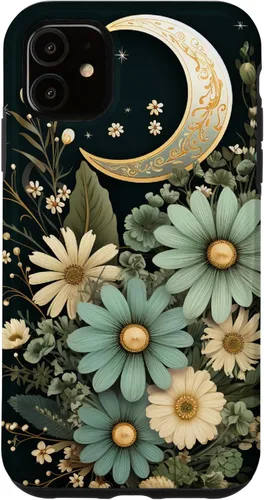 Miniatura 7 de Funda botánica de flores silvestres para iPhone 13 verde salvia
