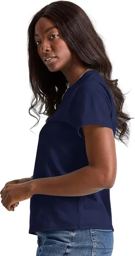 Miniatura 3 de Hanes Essentials, Camiseta de algodón con cuello redondo, camiseta de ajuste clásico para mujer