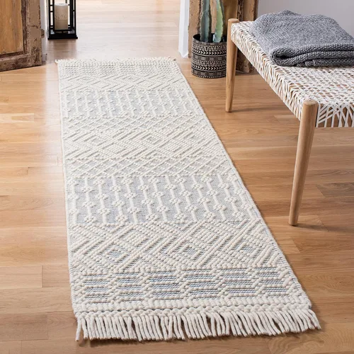 Miniatura 26 de SAFAVIEH Natura Collection - Alfombra decorativa de 2 x 3 pies, color marfil, con flecos de lana marroquí bohemia, hecha a mano, ideal para zonas