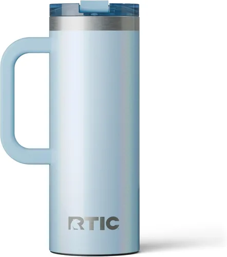 Miniatura 43 de RTIC - Taza de viaje para viajes de 16oz con tapa y asa, forrada en cerámica, aislada, de acero inoxidable, metálica, de doble pared con aislamiento