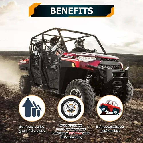 Miniatura 2 de WeiSen Kit de elevación completa de 3 pulgadas, espaciador de soporte de elevación de suspensión delantera y trasera compatible con Polaris Ranger