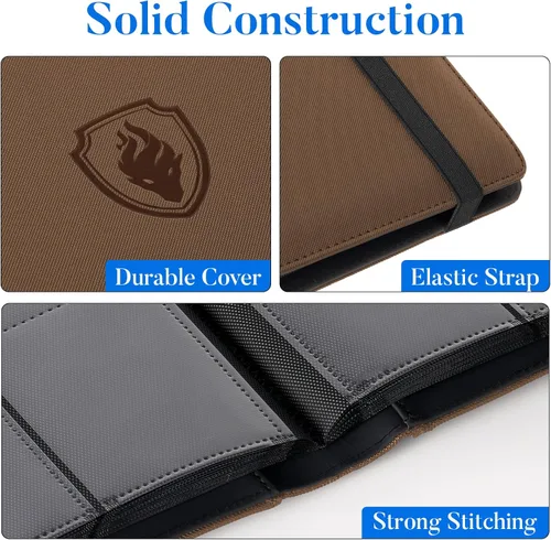 Miniatura 2 de Fabmaker - Carpeta de tarjetas prémium con 9 bolsillos para 360 tarjetas, carpeta de tarjetas coleccionables de poliuretano resistente, álbum