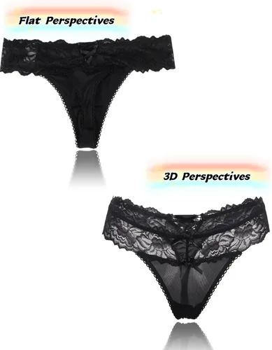 Miniatura 15 de ohyeah Tangas sexy de encaje tangas bragas de tiro bajo ropa interior para mujer de algodón entrepierna braga tangas bragas 4-18