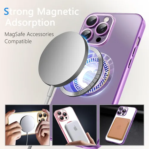 Miniatura 12 de Misscase Funda magnética con purpurina para iPhone 11 compatible con MagSafe, protección completa, delgada, a prueba de golpes, antiarañazos