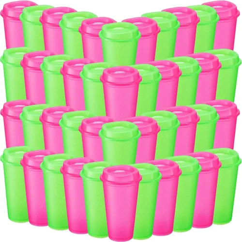 Miniatura 31 de Honeydak Paquete de 30 tazas de café reutilizables de 16 onzas con tapas, botella de agua, taza de viaje para café helado, vasos de té de plástico