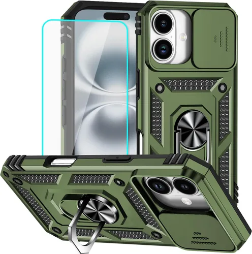 Miniatura 36 de HNHYGETE Funda para iPhone XR con protector de pantalla HD: [grado militar de 20 pies probada en caídas] Funda protectora para cámara deslizante a