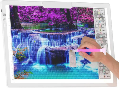 Honesorn Almohadilla de luz de trazado de copia A4 con puerto tipo C, tablero de luz ultrafino de pintura de diamante, mesa de luz LED para