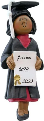 Miniatura 7 de Graduate Class of 2025 Graduate Class of 2025 - Adorno de Navidad personalizado de cabello rubio femenino de graduación de secundaria o universidad