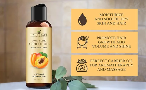 Miniatura 5 de Handcraft Blends Aceite de Semilla de Albaricoque - Prensado en Frío 4 Fl Oz - 100% Puro y Natural - Aceite Portador de Grado Premium para Piel