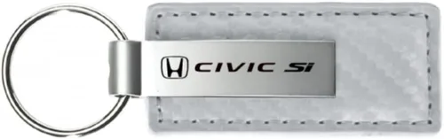 Miniatura 3 de Au-TOMOTIVE GOLD Llavero de cuero de fibra de carbono para Honda Civic SI