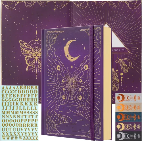 Miniatura 9 de TIEFOSSI Cuaderno de puntos, diario de mariposa para mujeres y hombres, papel grueso de 160 GSM con 256 páginas numeradas, diario de tapa dura A5