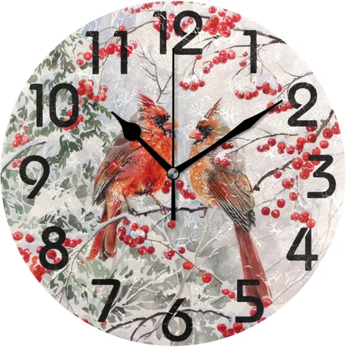 Miniatura 33 de Reloj de pared redondo retro de otoño con dos gnomos y calabaza de 10 pulgadas, funciona con pilas, reloj de escritorio analógico silencioso sin
