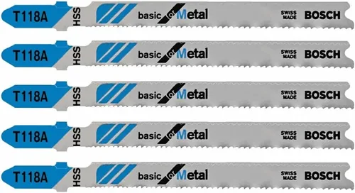 Miniatura 35 de Bosch T118BF 5 piezas de 3-5/8 Pulg. Hojas de sierra de calar con mango en T flexibles para metal