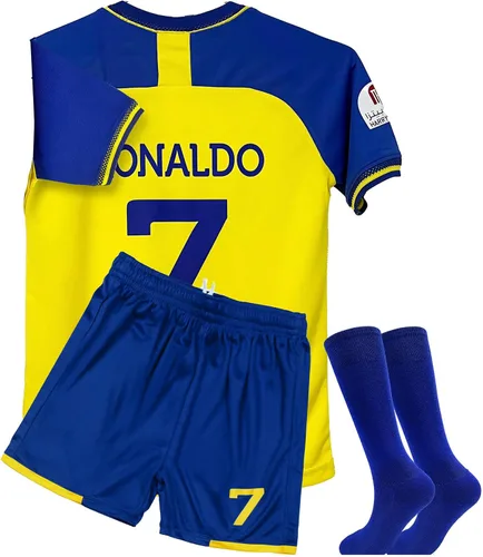 YDRANT Conjunto de camiseta de fútbol para niños, camisetas de fútbol de manga corta para niños con calcetines y pantalones cortos en tallas