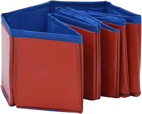 Miniatura 5 de SKM Piscina Plegable para Perros Rojo 31.5"x7.9" PVC