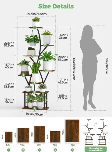 Miniatura 7 de Quikraen Soporte para plantas de interior con luces de cultivo de 64 pulgadas de alto, estante de plantas iluminado en esquina para cultivo