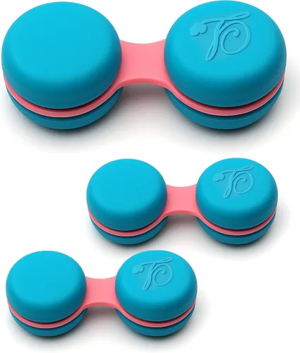 SPORTS WORLD VISION Funda para lentes de contacto azul macarrón de 3 piezas | Soporte para lentes de contacto compacto, portátil y a prueba de fugas