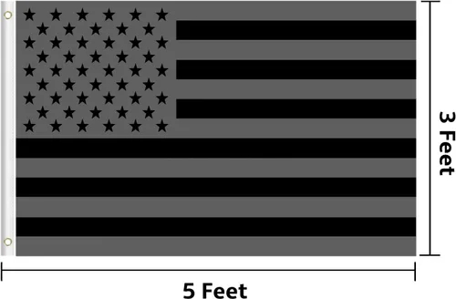 Miniatura 3 de Bandera estadounidense All Black Out – Don't Tread On Me Gadsden de 3 x 5 pies, paquete de 2 pancartas de pared para casa, porche, patio, césped