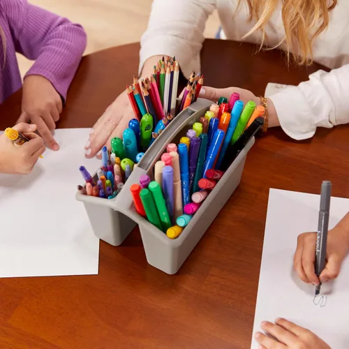 Miniatura 9 de ECR4Kids Mesa redonda de madera dura de 30 x 30 pulgadas con patas de 22 pulgadas, muebles para niños, gris lavado