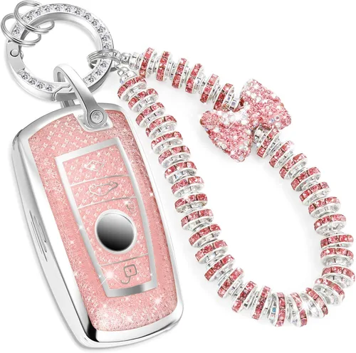 Miniatura 17 de para llavero de Cadillac con funda de TPU con superficie granulada y cuerda trenzada metálica, funda de llavero mejorada para 2020 en adelante CT4