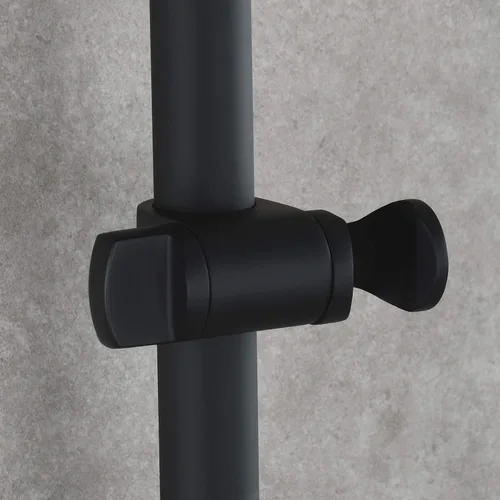 Miniatura 5 de Barra deslizante de ducha negra de acero inoxidable 31,5 pulgadas para baño sin perforaciones