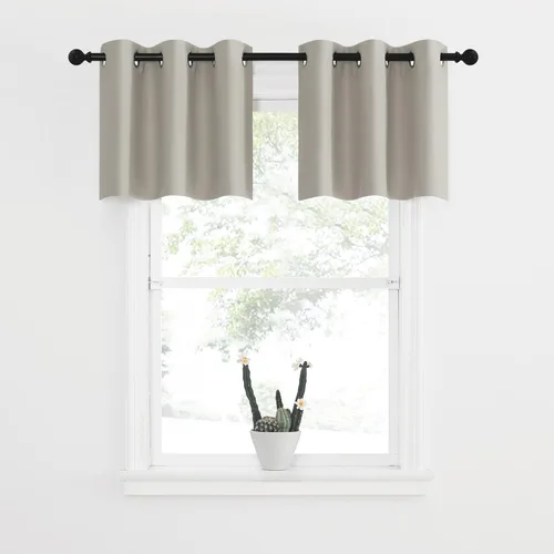 Miniatura 17 de NICETOWN Cortinas opacas de cocina para ventana sobre el fregadero, aislamiento térmico, decoración del hogar, pequeños niveles opacos con ojales