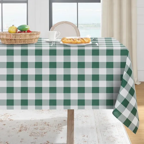 Miniatura 17 de Softalker - Mantel rectangular a cuadros, impermeable para exteriores, 54 x 120 pulgadas, mantel de búfalo a cuadros, resistente a las manchas