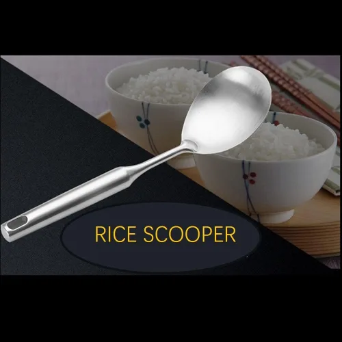 Miniatura 2 de Cuchara de arroz, cuchara de acero inoxidable, espátula para servir, cucharón, utensilio de cocina para restaurante y hogar, mango a prueba