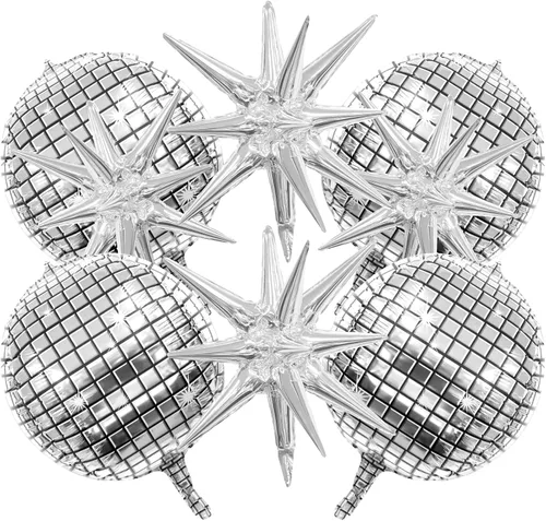 Miniatura 11 de Globos de aluminio con forma de estrella negra, 6 unidades, globo de explosión de estrella, globo de 22 pulgadas, globos grandes de Mylar